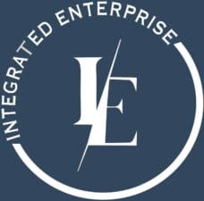 Integrated Enterprise LTD Logo with a Dark Blue background white text